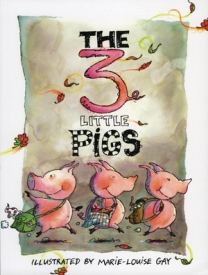 Marie-Louise Gay brings her charmingly wacky style to the familiar tale of the three little pigs.